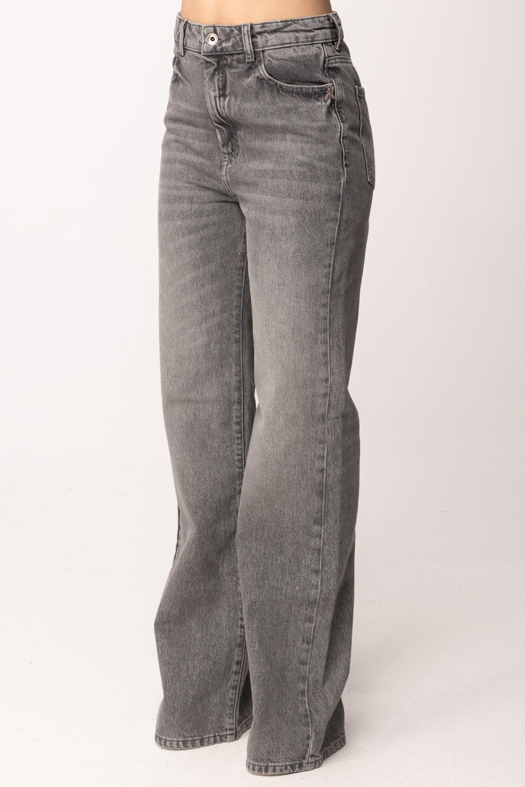Patrizia Pepe Jeans Regular Fit Vita Alta In Denim Lavato 8P0487 D1WZN MEDIUM GREY