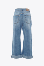 Manila Grace Jeans Wide-leg con Chiusura Asimmetrica S5JJ320CUMZ003_05