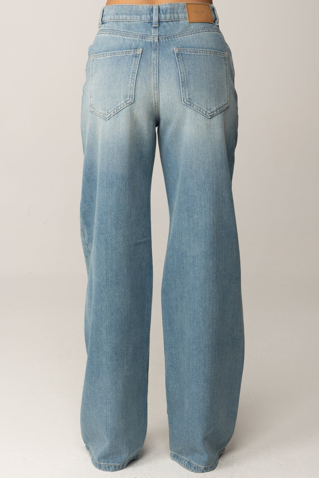 Twin-set Jeans con Strass All Over 252TT2270 DENIM CHIARO