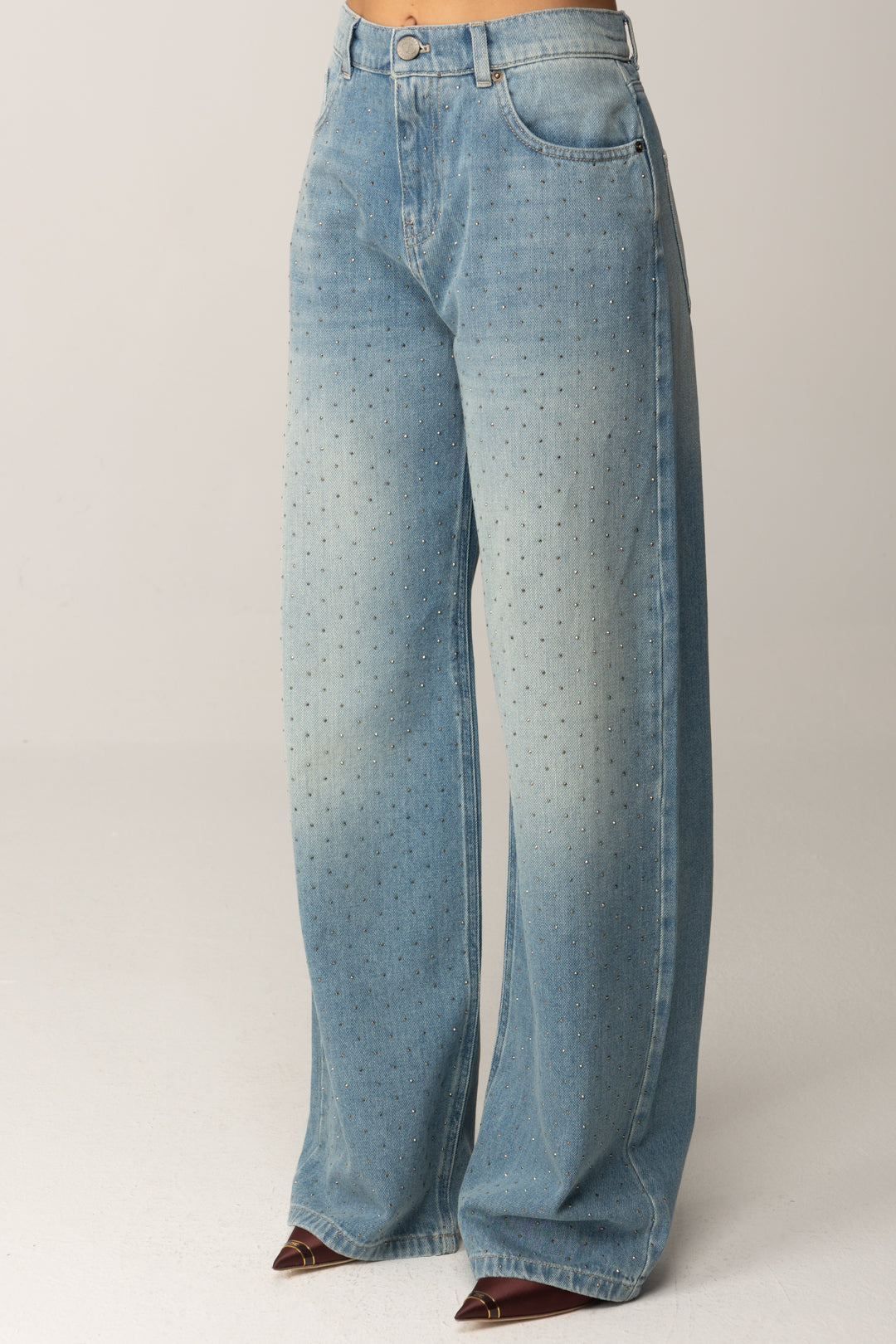 Twin-set Jeans con Strass All Over 252TT2270 DENIM CHIARO