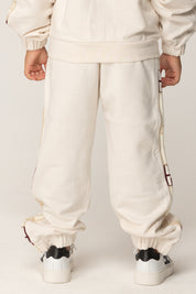 Elisabetta Franchi La mia Bambina Jogging In Felpa con Bande Logate EGPA0900FF002 MILK/HONEY-MILK-CHERRY