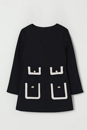 Elisabetta Franchi La mia Bambina Abito In Crepe con Tasche Profilate EFAB6230GA085.D748