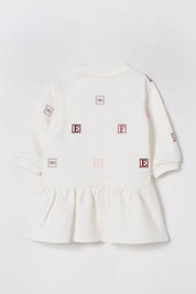 Elisabetta Franchi La mia Bambina Abito In Felpa con Ricamo a Cubi e Logo ENAB0640FF002.0000