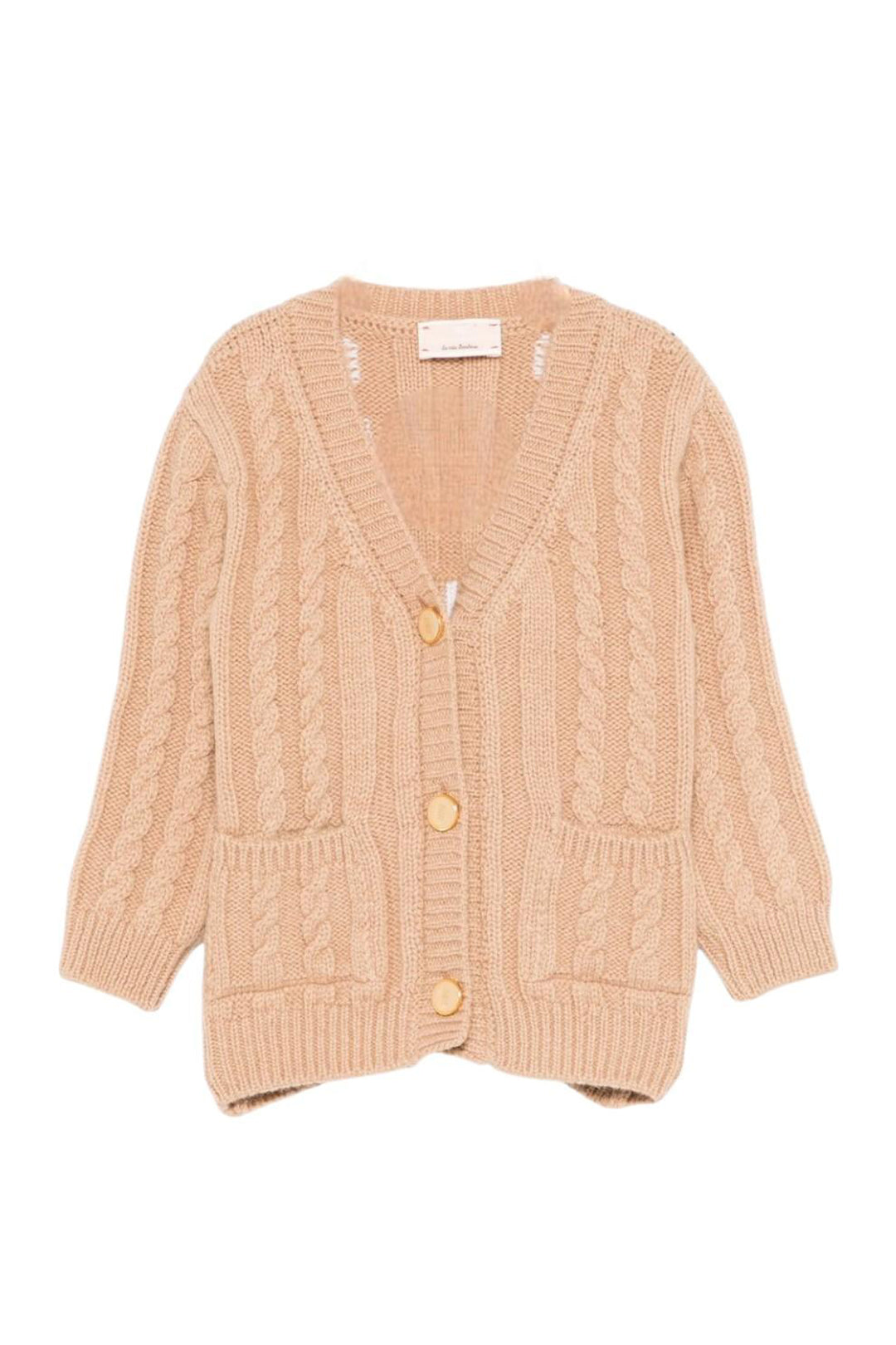 Elisabetta Franchi La mia Bambina Cardigan con Trecce e Logo Sul Retro EGMA046CFL230.D749