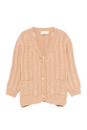 Elisabetta Franchi La mia Bambina Cardigan con Trecce e Logo Sul Retro EGMA046CFL230.D749