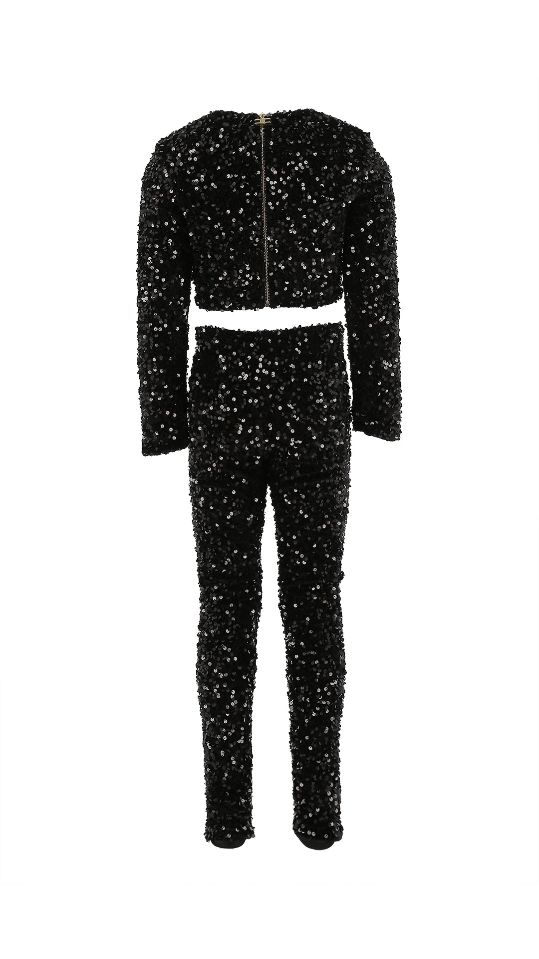 Elisabetta Franchi La mia Bambina Completo Top e Pantaloni Full Paillettes EFCM022.0.TV093.N000 NERO