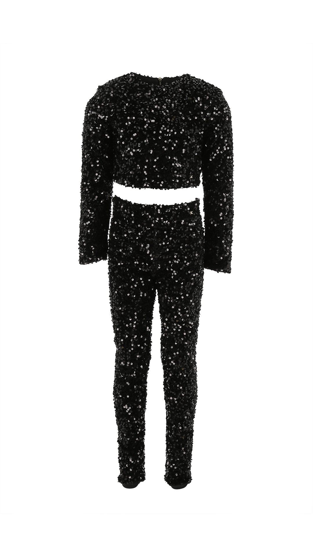 Elisabetta Franchi La mia Bambina Completo Top e Pantaloni Full Paillettes EFCM022.0.TV093.N000 NERO