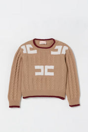 Elisabetta Franchi La mia Bambina Maglione a Trecce con Applicazione Logo EGMA044CFL230.D765