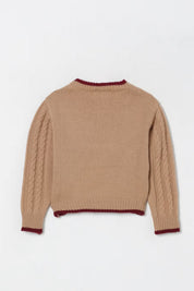 Elisabetta Franchi La mia Bambina Maglione a Trecce con Applicazione Logo EGMA044CFL230.D765