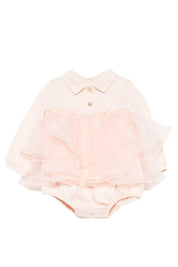 Elisabetta Franchi La mia Bambina Pagliaccetto a balze in organza ENPG0530JF054.D755