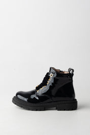  FRANCHI La mia Bambina Stivaletti In Vernice Nera con Dettagli Dorati F1A5-E0381-0286930- BLACK