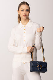 Pinko Love Bag Borse Dez BLU INDACO OMBROSO-ANTIQUE GOL