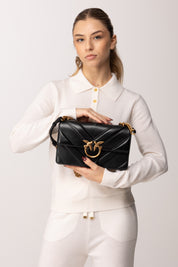 Pinko Love Bag Icon Chevron NERO-ANTIQUE GOLD