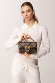 Pinko Love Bag Mini MARRONE CASTANO-ANTIQUE GOLD