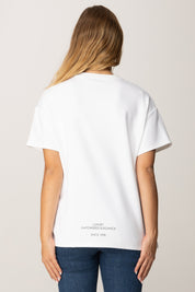 Elisabetta Franchi T-shirt In Jersey Pesante con Taschino MA02756E2 GESSO