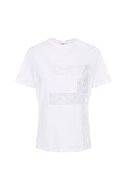 T-shirt avec logo en dentelle