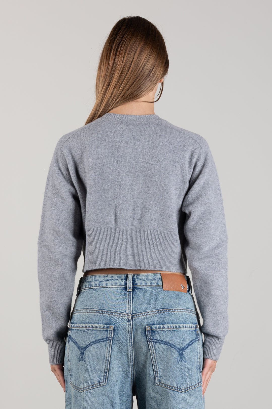Cardigan court en laine et cachemire avec poches