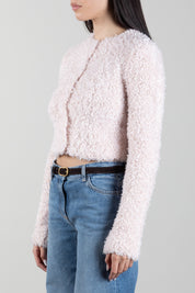 Kurze Fleecejacke in Frottieroptik