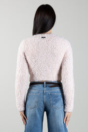 Kurze Fleecejacke in Frottieroptik