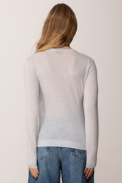 Elisabetta Franchi Maglia Girocollo con Inserto a Costine MK35S57E2 STARLIGHT