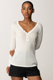 Elisabetta Franchi Maglia In Jersey con Bottoni MD62B56E2 AVORIO