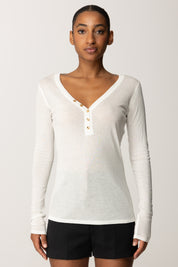 Elisabetta Franchi Maglia In Jersey con Bottoni MD62B56E2 AVORIO