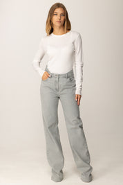 Elisabetta Franchi Maglia In Lana con Micro-logo Jacquard MK24S56E2 AVORIO