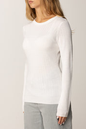 Elisabetta Franchi Maglia In Lana con Micro-logo Jacquard MK24S56E2 AVORIO
