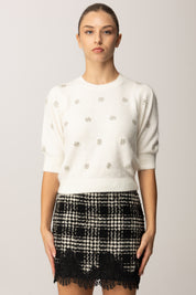 Twin-set Maglia In Misto Angora con Ricamo 252TT3181 NEVE