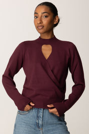 Twin-set Maglia In Viscosa Stretch con Cut-out e Incrocio 252TP3060 WINETASTING