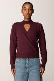 Twin-set Maglia In Viscosa Stretch con Cut-out e Incrocio 252TP3060 WINETASTING