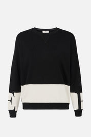 Elisabetta Franchi Maglia In Viscosa con Bande a Contrasto MK01S56E2 NERO/MILK