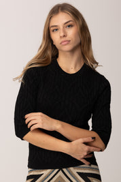 Akep Maglia Logo Lurex MGKD11034 NERO