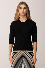 Akep Maglia Logo Lurex MGKD11034 NERO