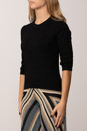 Akep Maglia Logo Lurex MGKD11034 NERO