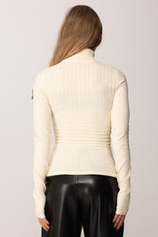 Patrizia Pepe Maglia Tecnica con Dolcevita con Zip 2K0361 K667 WOOLY WHITE