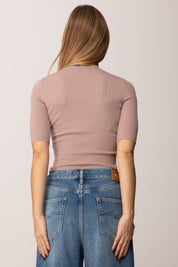Elisabetta Franchi Maglia a Costine con Maniche Corte MK10B56E2 SUNRISE
