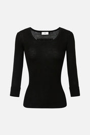 Elisabetta Franchi Maglia con Stampa Lettering Sul Retro NERO MK41B57E2