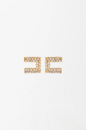 Elisabetta Franchi Micro Orecchini Cc con Strass OR01A56E2 ORO GIALLO