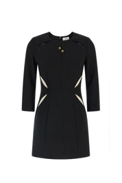 Elisabetta Franchi Mini Abito In Crêpe con Cut-out Bicolore AB86861E2 NERO/BURRO