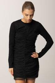 Twin-set Mini Abito In Viscosa Doppiato In Tulle 252TT3261 NERO