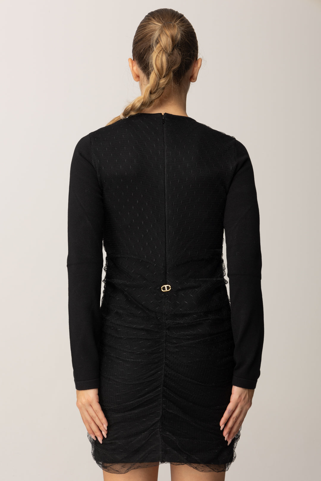 Twin-set Mini Abito In Viscosa Doppiato In Tulle 252TT3261 NERO