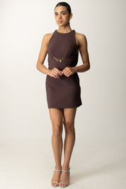 Elisabetta Franchi Mini Abito con Catenella Charms AB80856E2 MERLOT