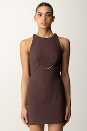 Elisabetta Franchi Mini Abito con Catenella Charms AB80856E2 MERLOT