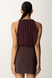 Elisabetta Franchi Mini Abito con Catenella Charms AB80856E2 MERLOT