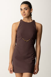 Elisabetta Franchi Mini Abito con Catenella Charms AB80856E2 MERLOT