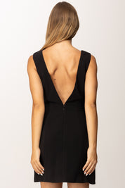 Elisabetta Franchi Mini Abito con Drappeggio e Bottoni Gioiello AB79856E2 NERO