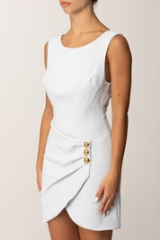 Elisabetta Franchi Mini Abito con Drappeggio e Bottoni Gioiello AB79856E2 STARLIGHT