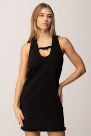 Twin-set Mini Abito con Fiocco e Orlo In Paillettes 252TT2231 NERO
