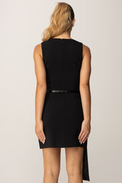 Elisabetta Franchi Mini Abito con Pannello e Cintura AB80156E2 NERO